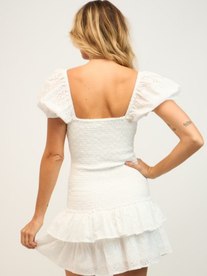 Short Sleeve Ruched Mini Dress