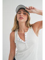 Buttondown Baby Tank Ribbed Top