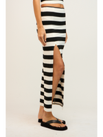 Striped Strapless Tube Top With Maxi Skirt