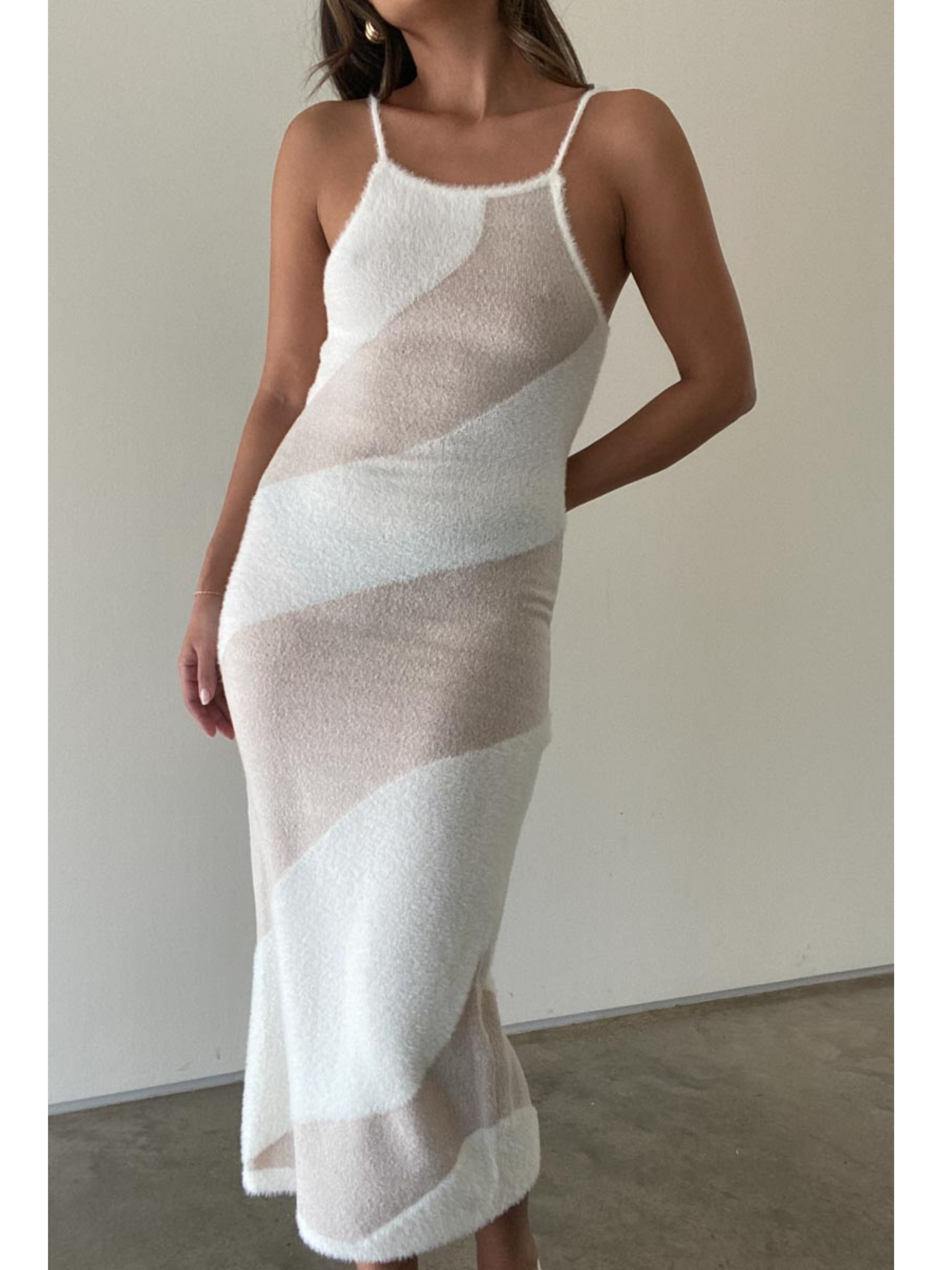 Fuzzy 2025 knit dress