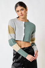 Stripe Color Block Sweater Crop Top