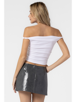 Ribbed Twist Off The Shoulder Top