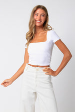 Side Ruched Short Sleeve