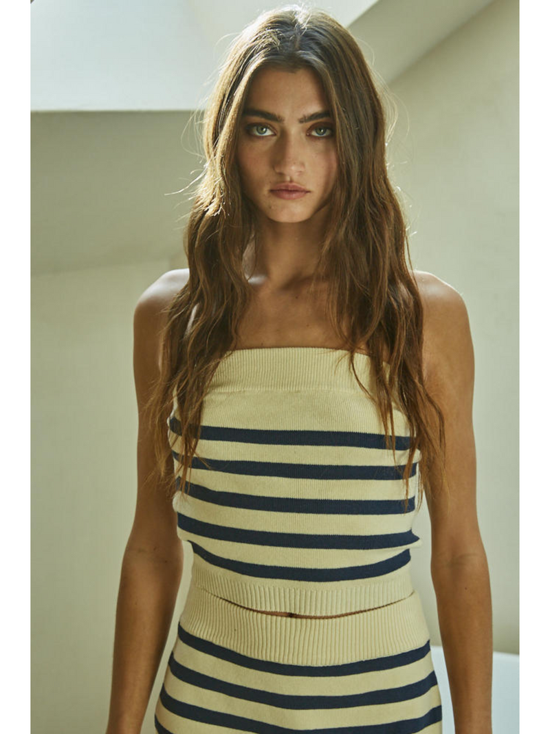 Striped Tube Top With Skirt