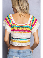 Square Neck Stripe Sweater