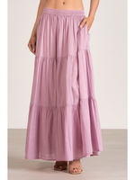 Tiered Solid Maxi Skirt