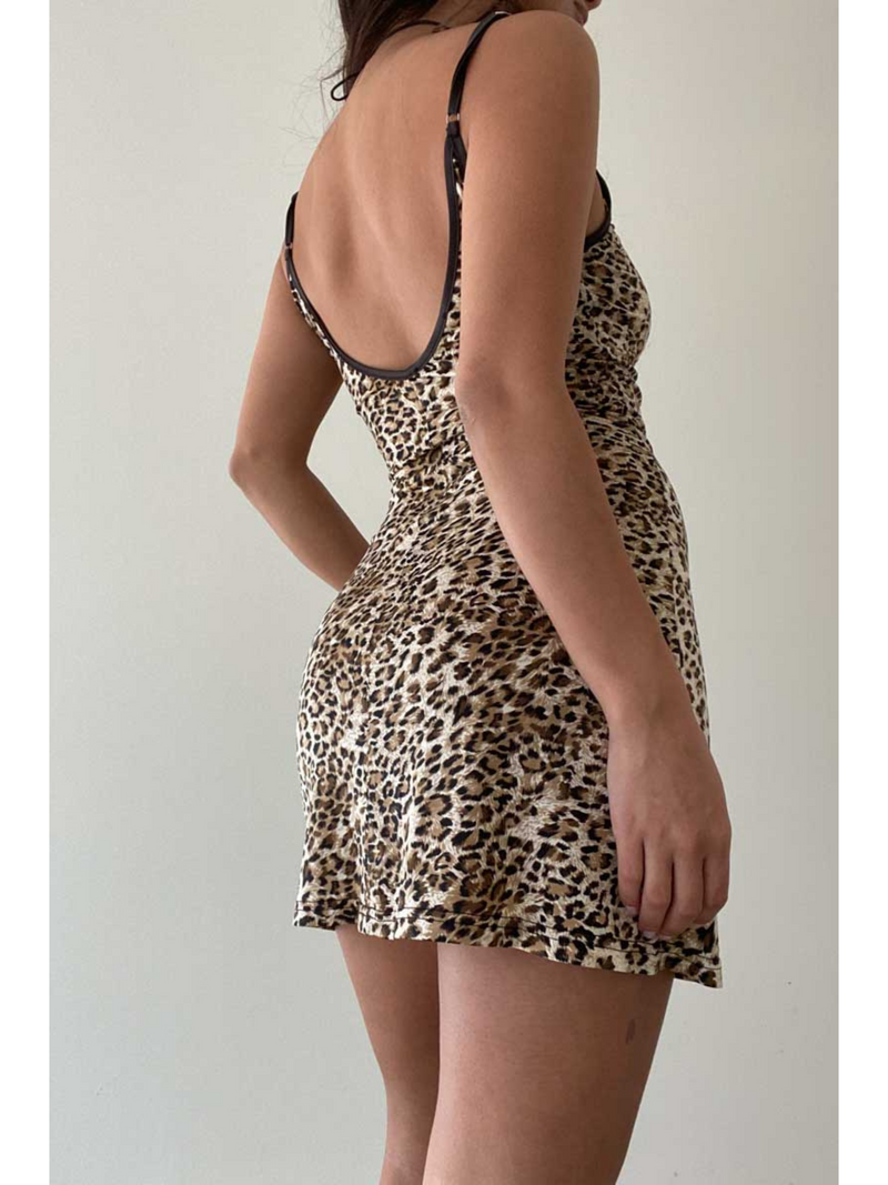 Leopard A Line Mini Dress
