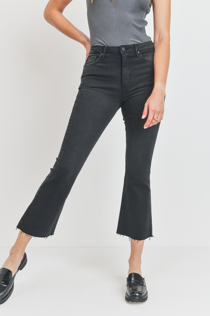 Cropped sales black denim