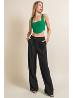 HIGH WAISTED TROUSERS WITH WAIST BUTTON