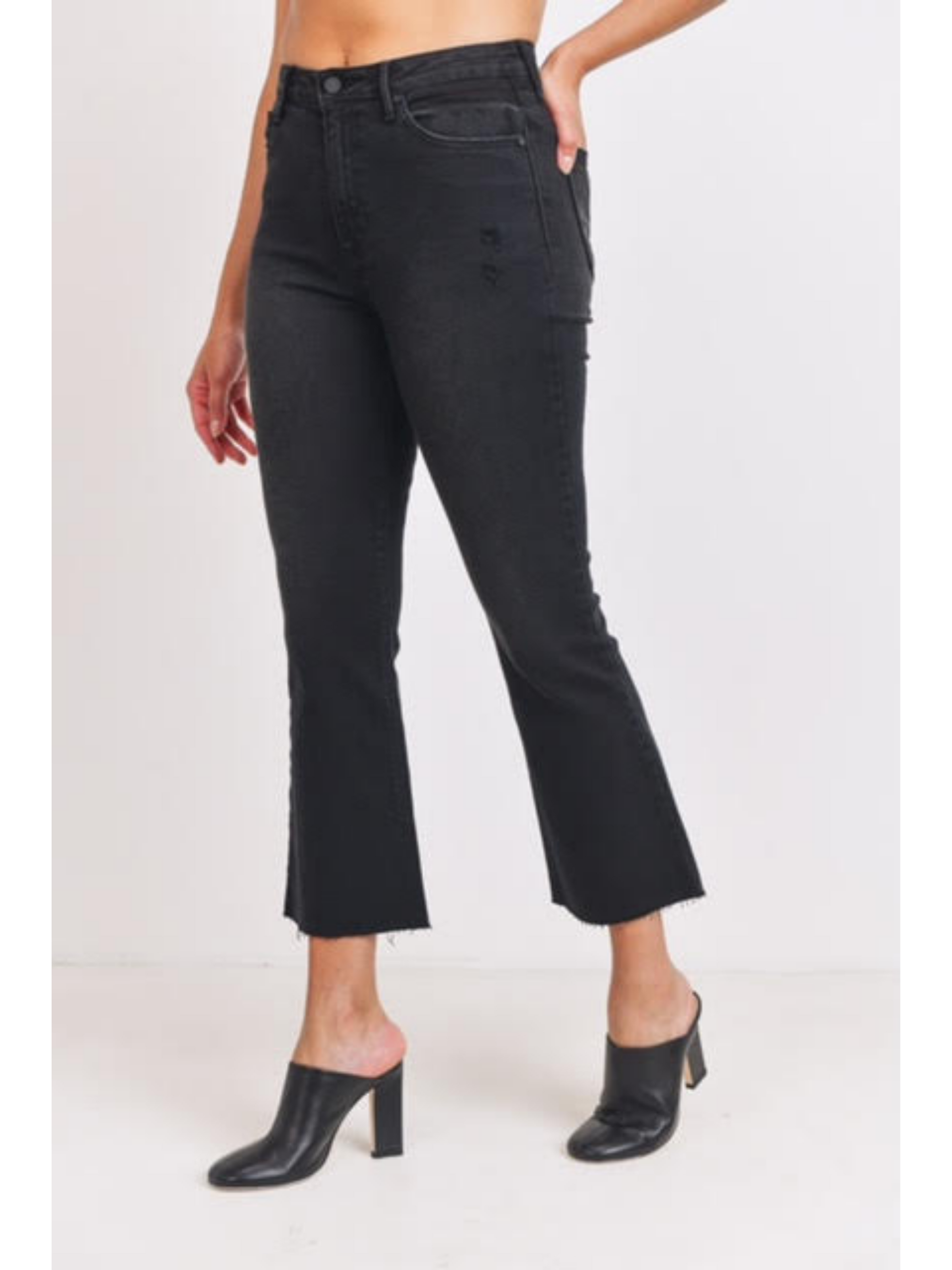 Just Black High Rise Crop Flare Ruby and Jenna