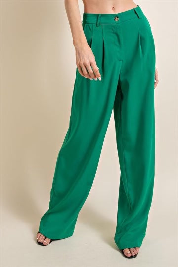 HIGH WAISTED TROUSERS WITH WAIST BUTTON