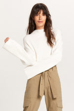 Mock neck Ribbed Crop Sweater