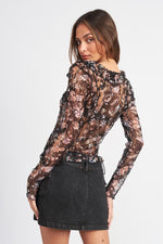 Exposed Seam Lace Top