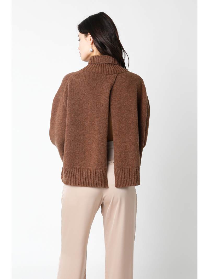 Turtleneck Open Back Sweater