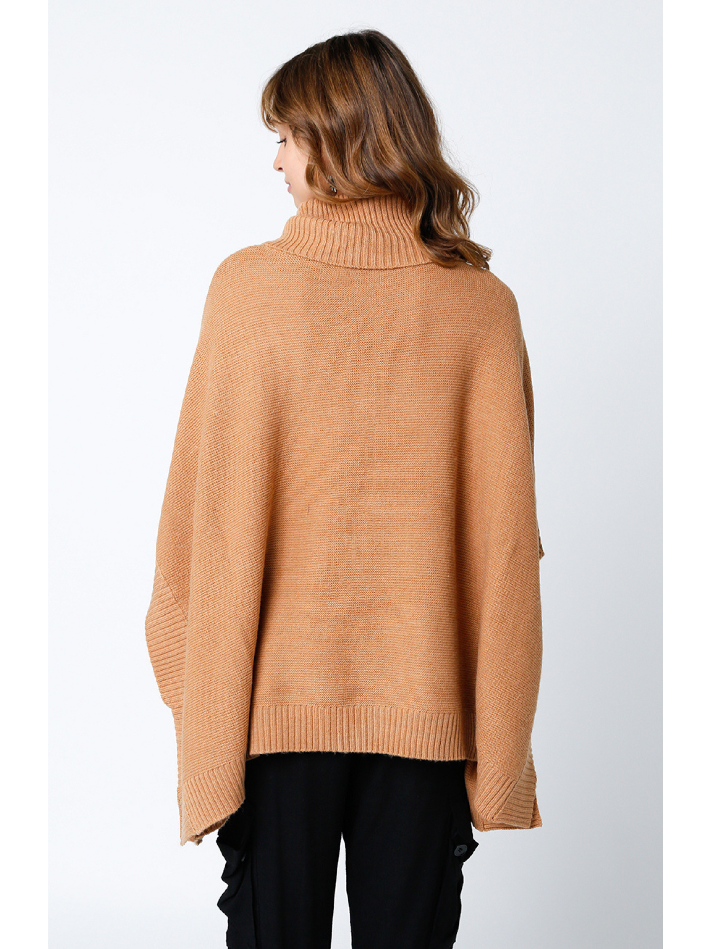 Camel colored cheap poncho sweater