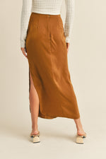 Satin Side Slit Skirt