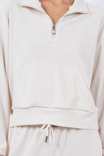 Ribbed Top With Zipper Detail