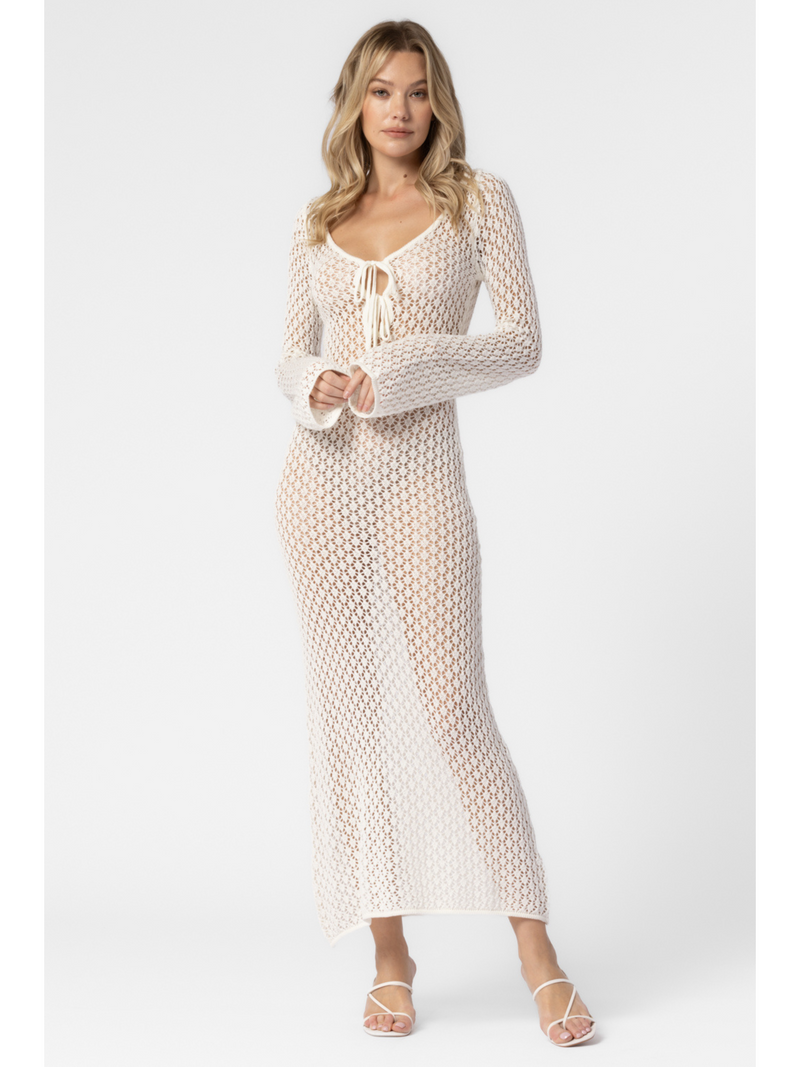 Crochet Long Sleeve Maxi Dress