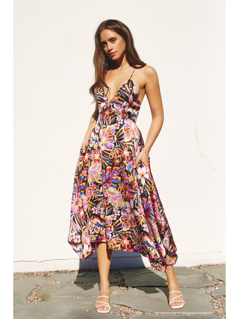 Floral Satin Maxi Dress Ruby And Jenna Floral satin maxi dress ruby and jenna