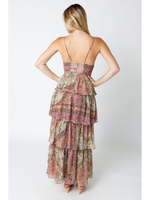 Paisley Floral Tiered Ruffle Maxi