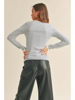 Striped Long Sleeve Knitted Top