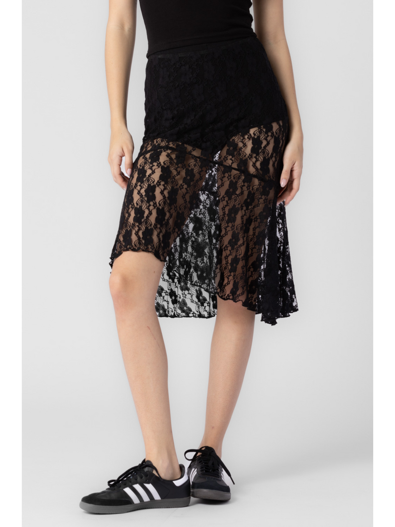 Semi Sheer Lace Skirt