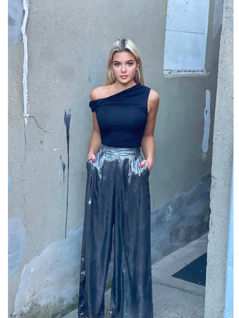 Wide Leg Pant With Pleats