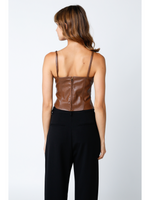 Faux Leather Bustier With Straps