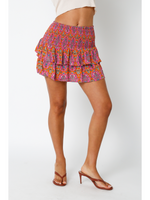 Paisley Ruffle Mini Skirt