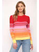 Puff Sleeve Wool Striped Sweater