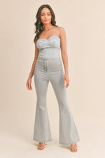 Sleeveless Crop top  and Wide Pant Set