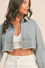 Denim Button Up Cropped Top