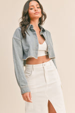 Denim Button Up Cropped Top