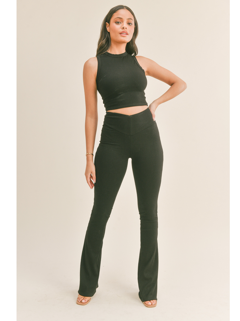 Wide Band With Flare Bottom Pant